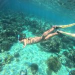 Tourist are snorkeling at menjangan island